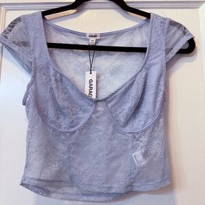 Garage Light blue Lace Crop Top
